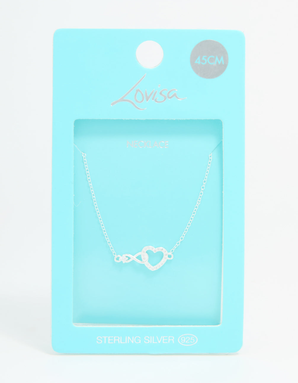 Sterling Silver Infinity & Heart Link Necklace
