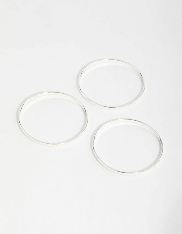 Silver Basic Bangles 3-Pack