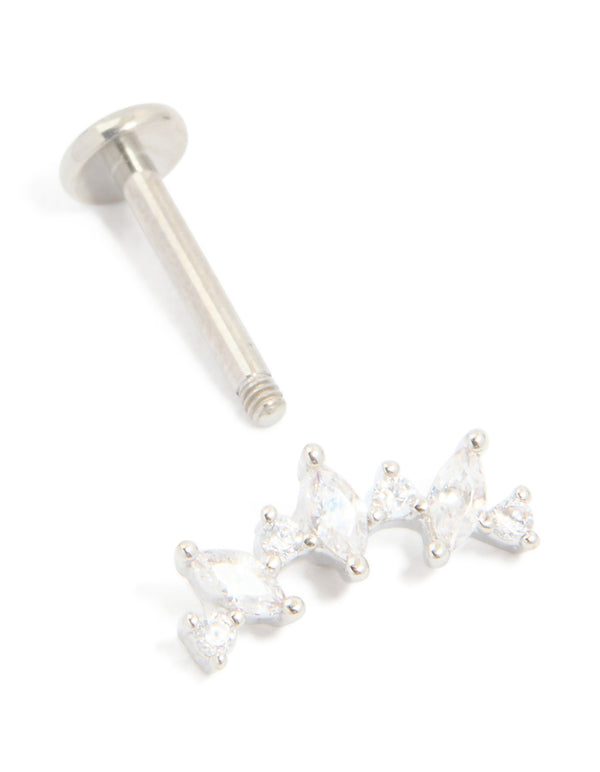 Titanium Diamante Strand Single Flat Back Stud