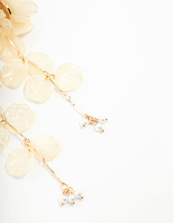 Acrylic Flower Large Drop Earrings