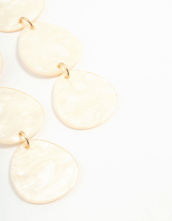 Gold Acrylic Teardrop Earrings