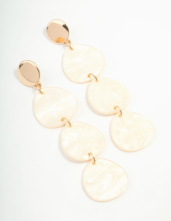 Gold Acrylic Teardrop Earrings