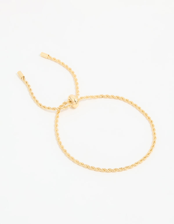Gold Plated Simple Rope Toggle Bracelet