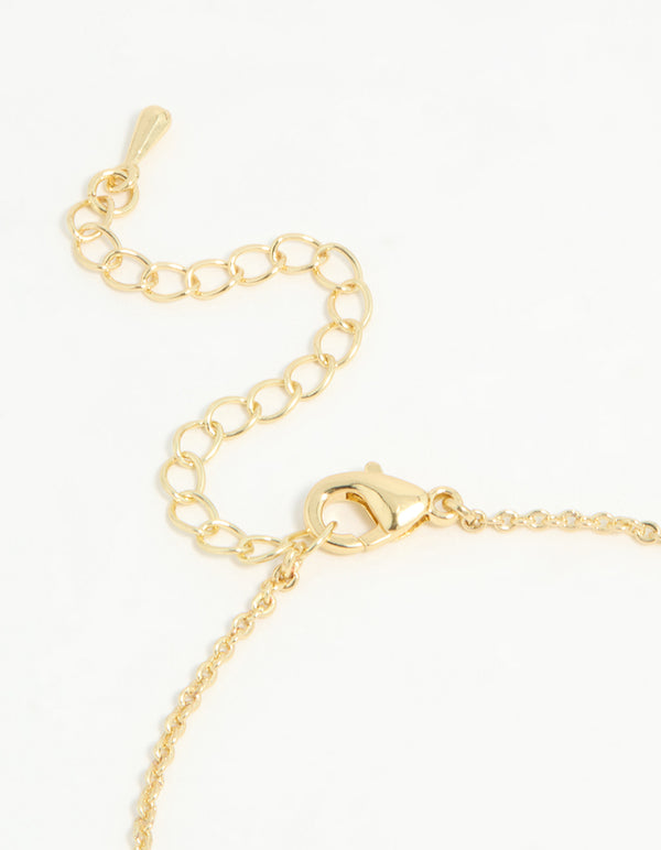 Gold Plated Cubic Zirconia Bows Bracelet