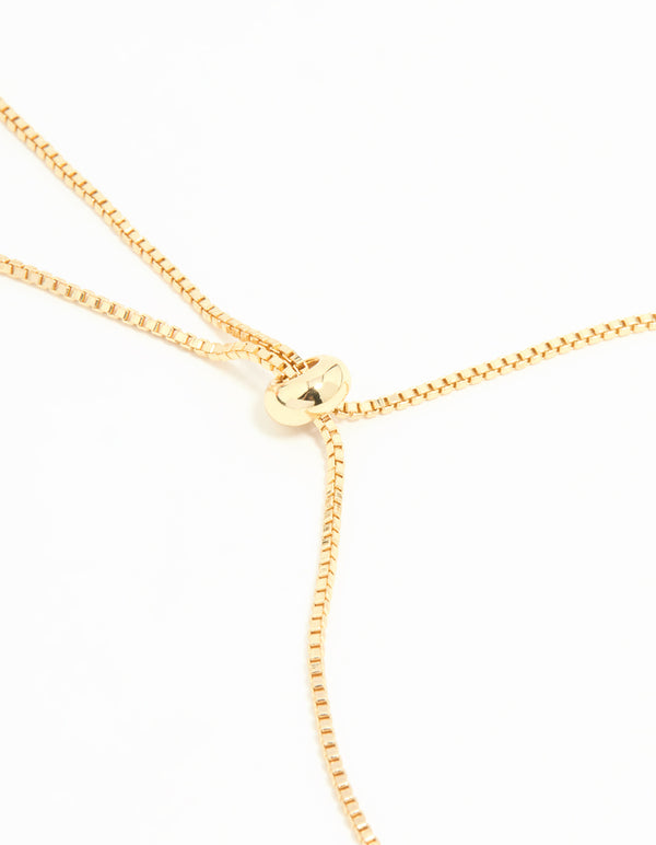 Gold Plated Cubic Zirconia Flower Toggle Bracelet