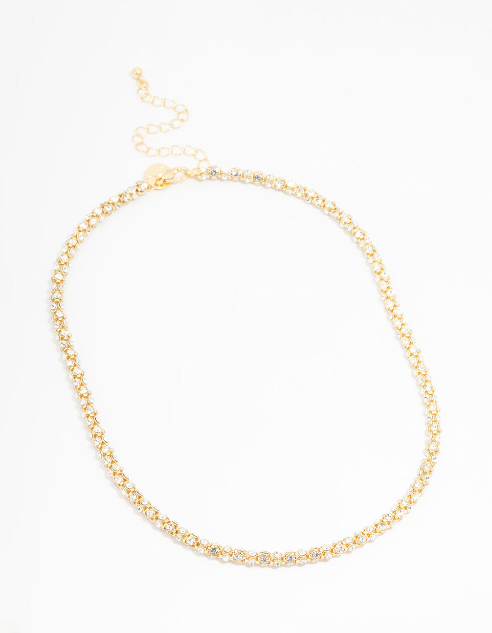 Gold Plated Diamante Fireball Chain Necklace