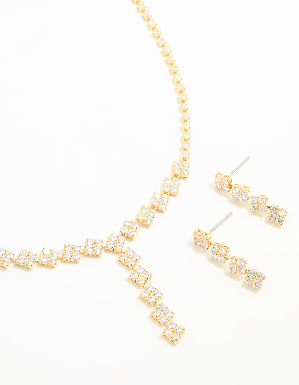 Clover Drop Necklace & Earrings Set