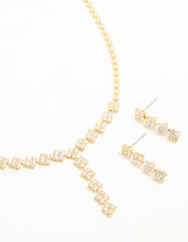 Clover Drop Necklace & Earrings Set