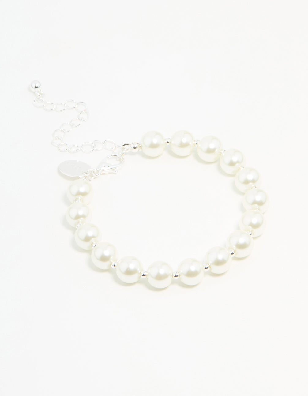 Silver Plated Pearl Chain Bracelet