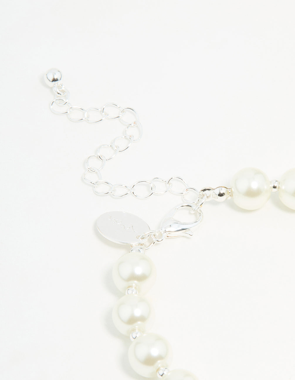 Silver Plated Pearl Chain Bracelet