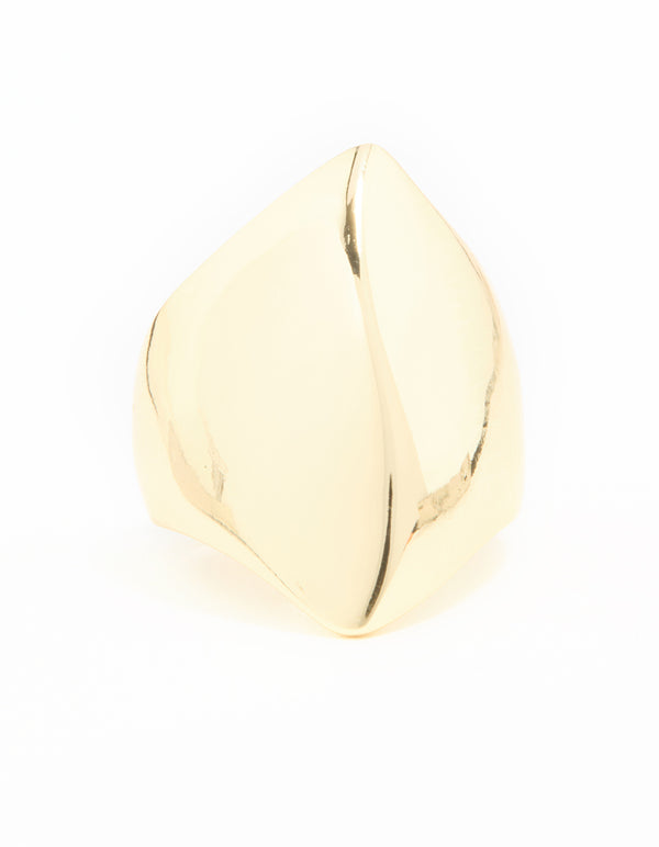 Gold Plated Pointed Oval Ring