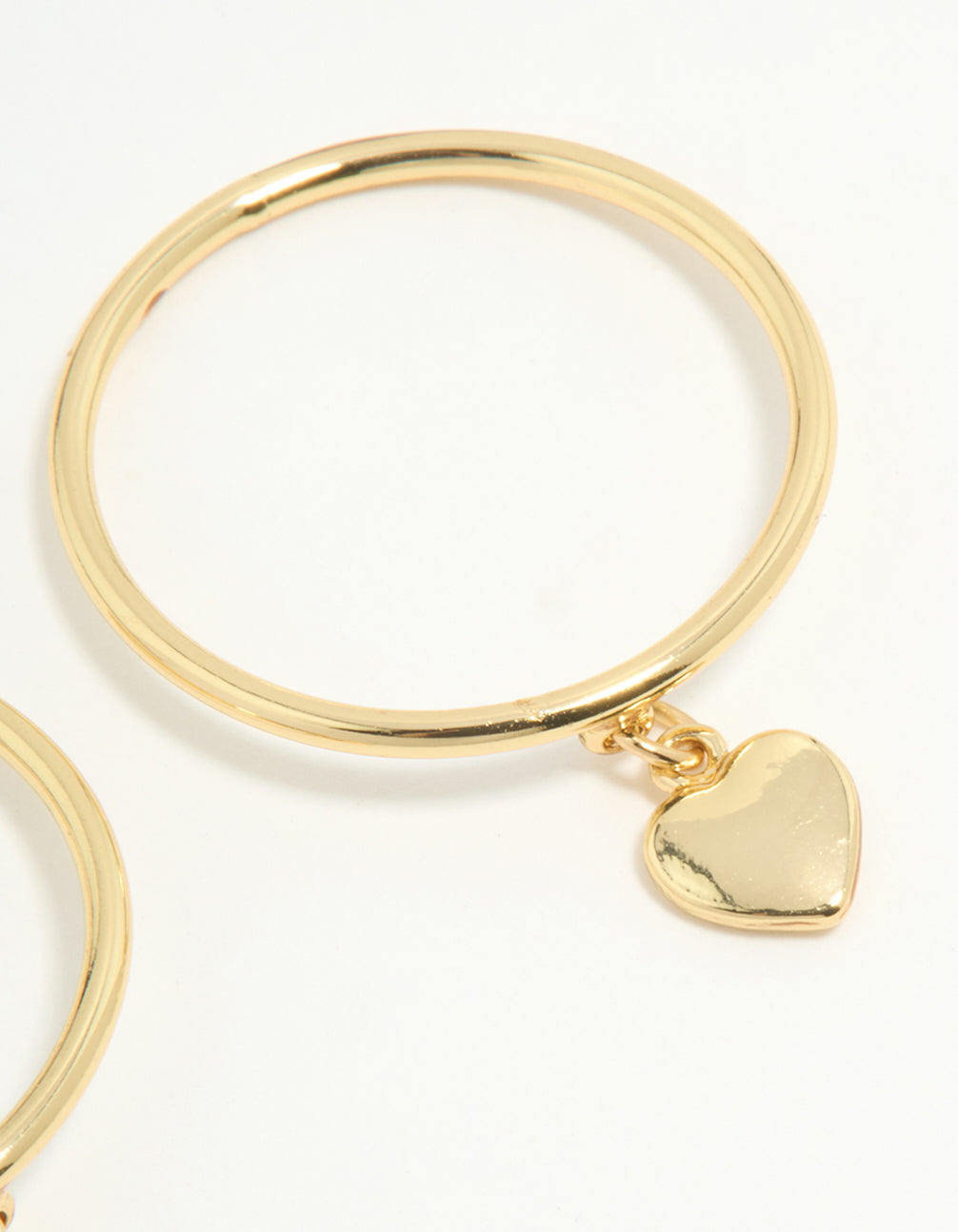 Gold Plated Dainty Heart Charm Ring