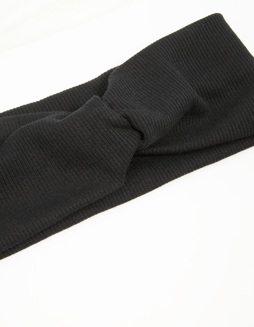 Black & White Ribbed Fabric Twist Stretch Headbands 2-Pack