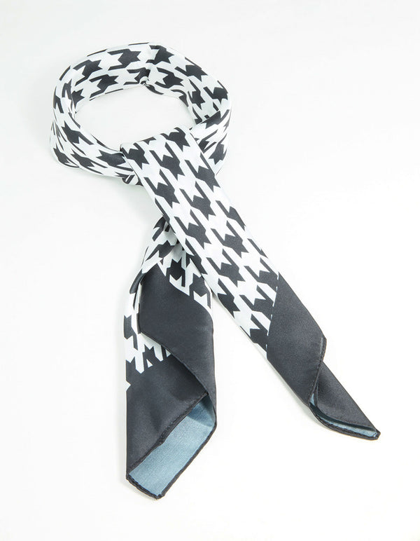 Houndstooth Print Fabric Scarf
