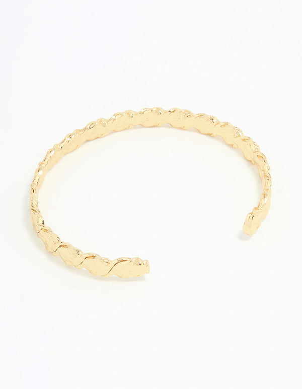 Gold Plated Molten Wrist Cuff
