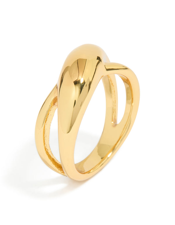 Waterproof Gold Plated Stainless Steel Thick Signet Ring