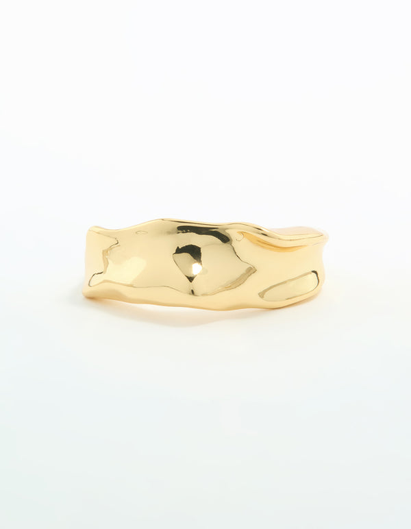 Gold Plated Textured Band Ring