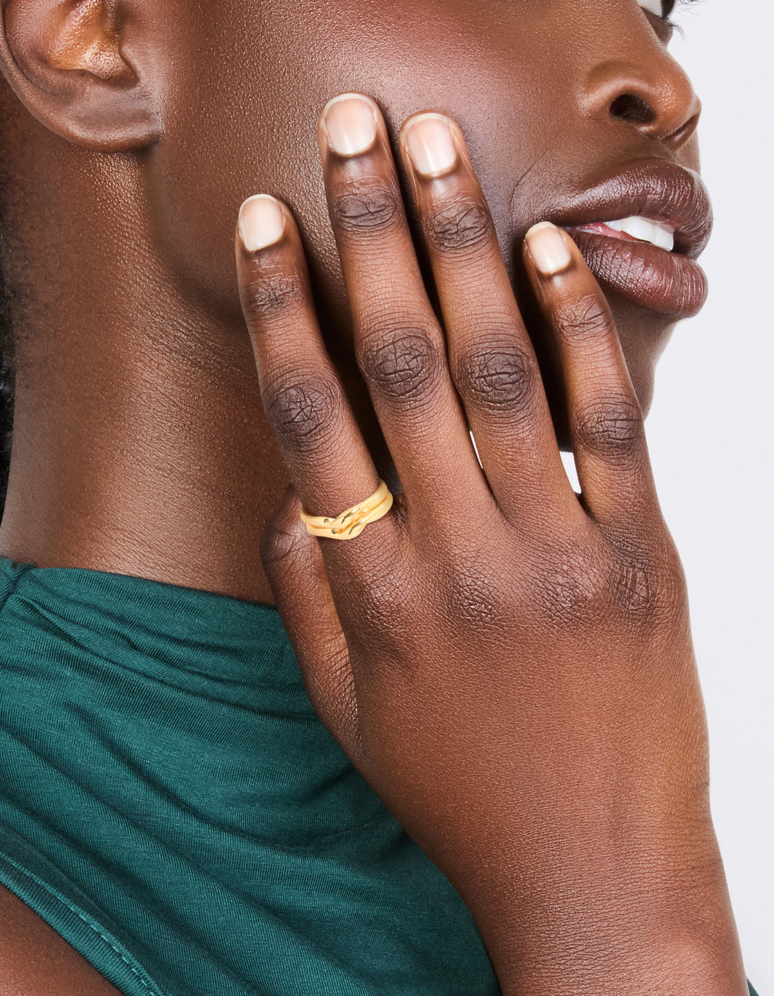 Waterproof Gold Plated Stainless Steel Subtle Twist Stacking Rings 2-Pack