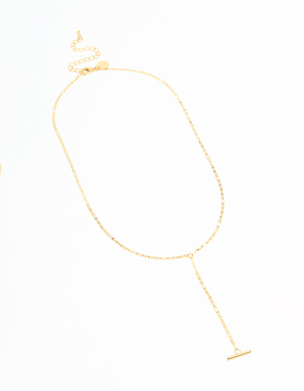 Waterproof Gold Plated Stainless Steel T-Bar Necklace