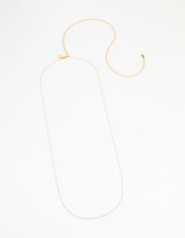 Waterproof Gold Plated Stainless Steel Pearl Waist Chain