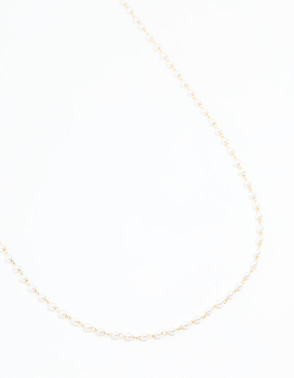Waterproof Gold Plated Stainless Steel Pearl Waist Chain