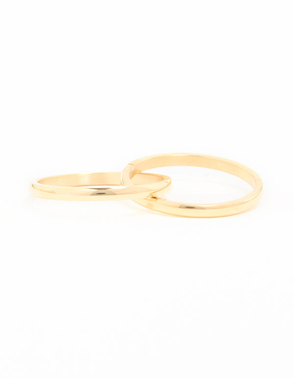 Waterproof Gold Plated Stainless Steel Intertwined Stacked Ring