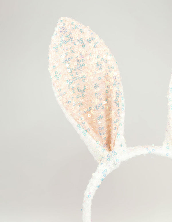 Kids Sequin Fabric Bunny Ears Headband