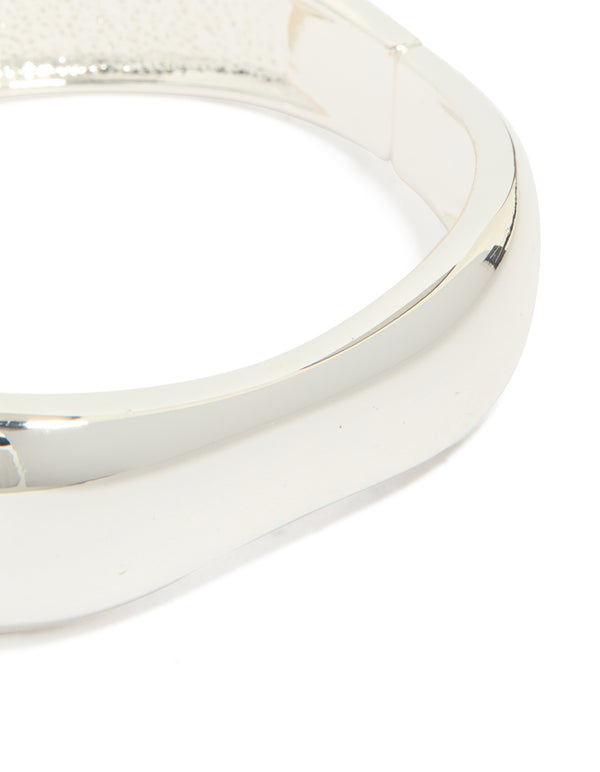 Silver Thin Wrist Hinged Bangle