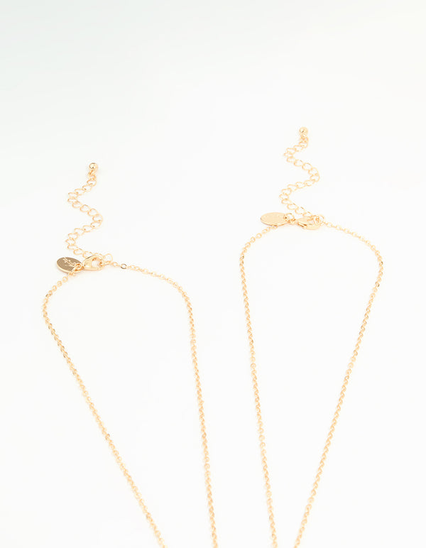 Kids Gold Wing Heart BFF Pendant Necklaces 2-Pack