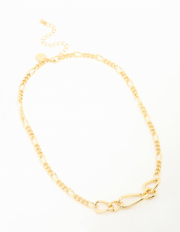 Gold Mixed Link Chunky Necklace