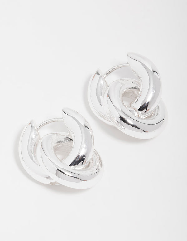 Silver Small Double Hoop Earrings