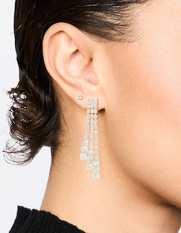 Silver Cupchain Drop Earrings & Stud Earrings 2-Pack