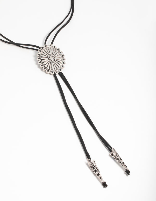 Antique Silver Cord Pendant Y-Necklace