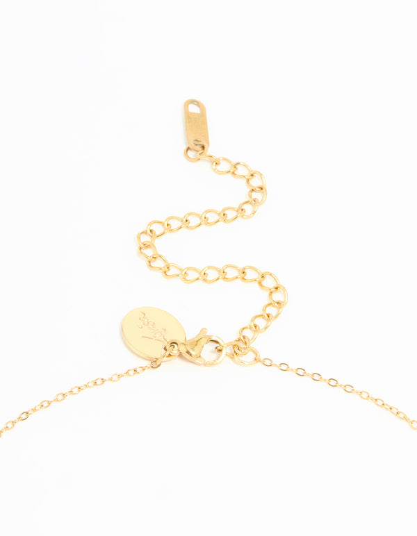 Waterproof Gold Plated Stainless Steel Moon Pendant Necklace