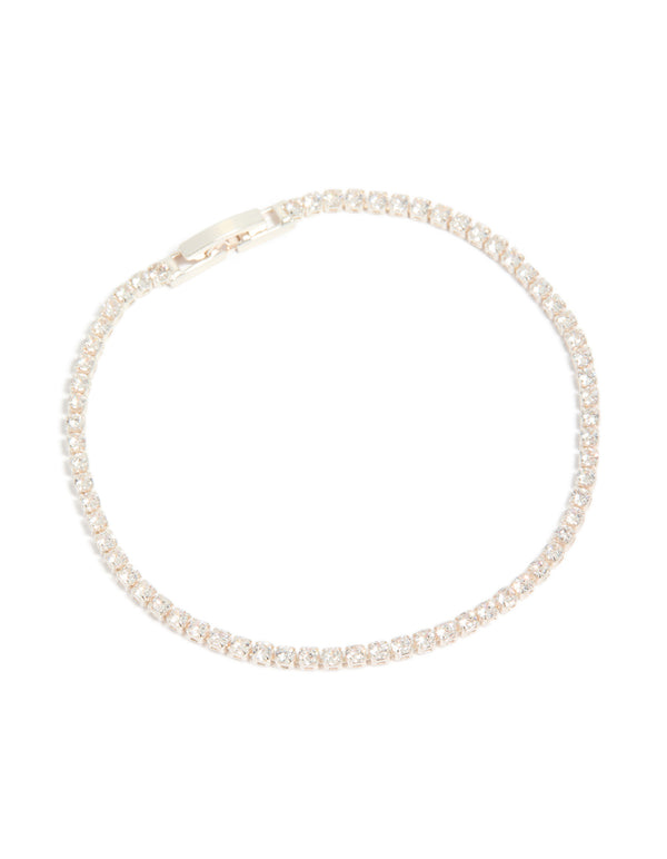 Silver Cubic Zirconia Mini Tennis Bracelet