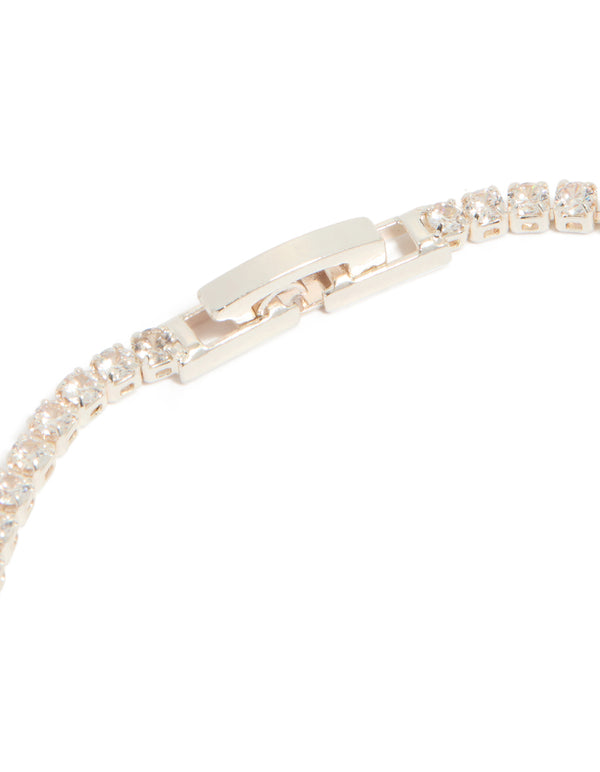 Silver Cubic Zirconia Mini Tennis Bracelet