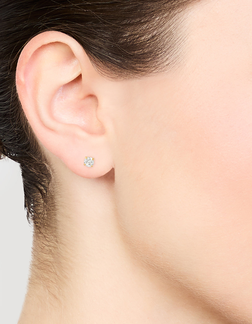 Gold Plated Surgical Steel Cubic Zirconia Flat Back Earrings