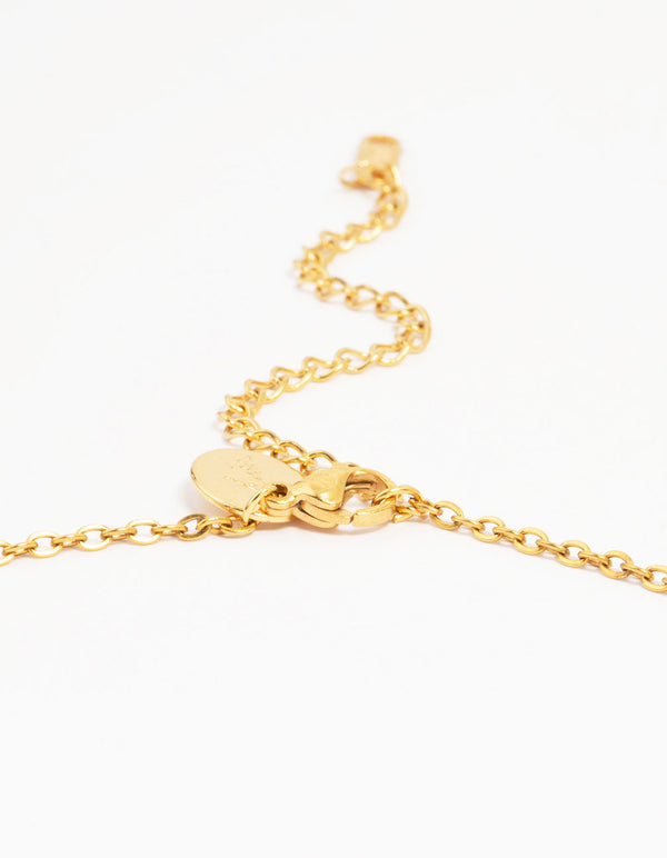 Waterproof Gold Plated Stainless Flower Pendant Necklace
