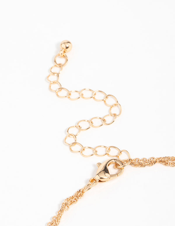 Gold Black Black Flower Layered Necklace