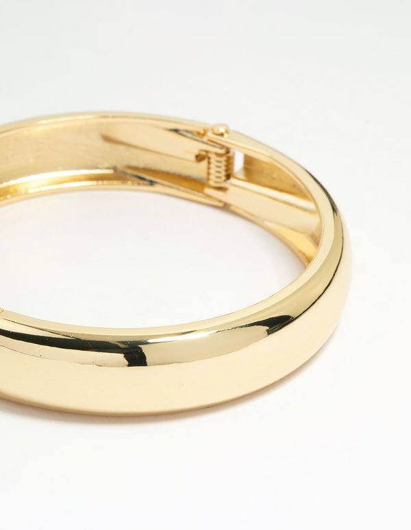 Gold Plated Smooth Hinged Bangle
