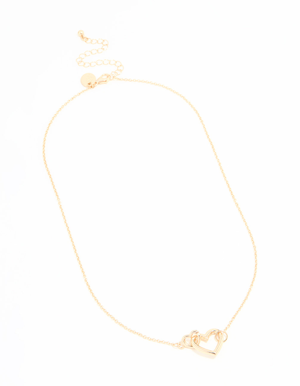 Gold Heart Link Pendant Necklace