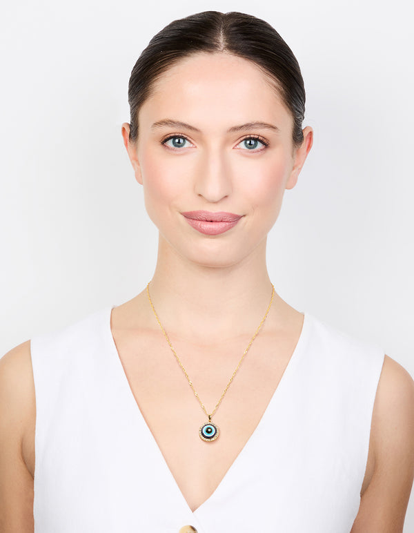Gold Evil Eye Pendant Necklace