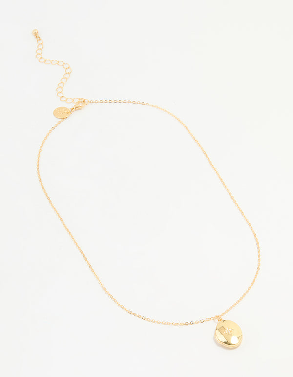 Gold Plated Celestial Pendant Necklace