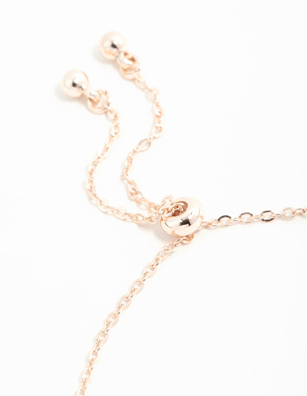 Rose Gold Cubic Zirconia Flower Trio Bracelet