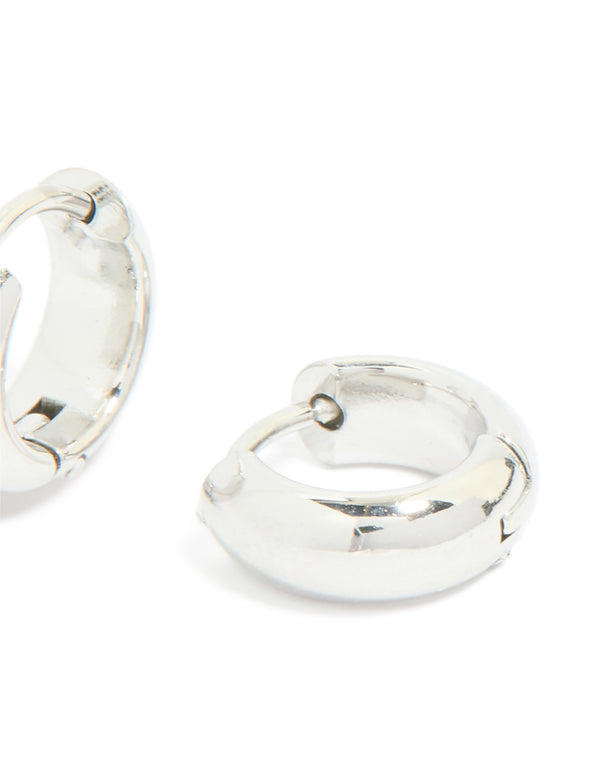 Waterproof Stainless Steel Chunky Huggie Earrings