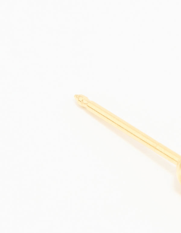 24K Gold Plated Surgical Stainless Steel 3MM Cubic Zirconia Piercing Stud