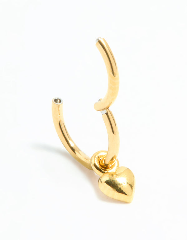 Gold Plated Surgical Steel Micro Heart Clicker