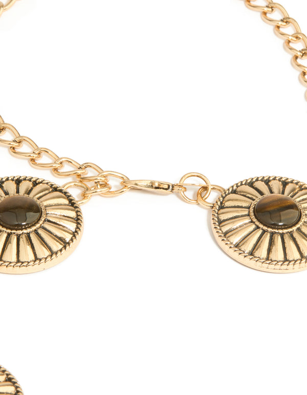 Antique Gold Bohemian Disc Belt
