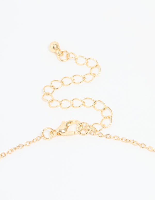 Gold Plated Cubic Zirconia Butterfly Pendant Necklace