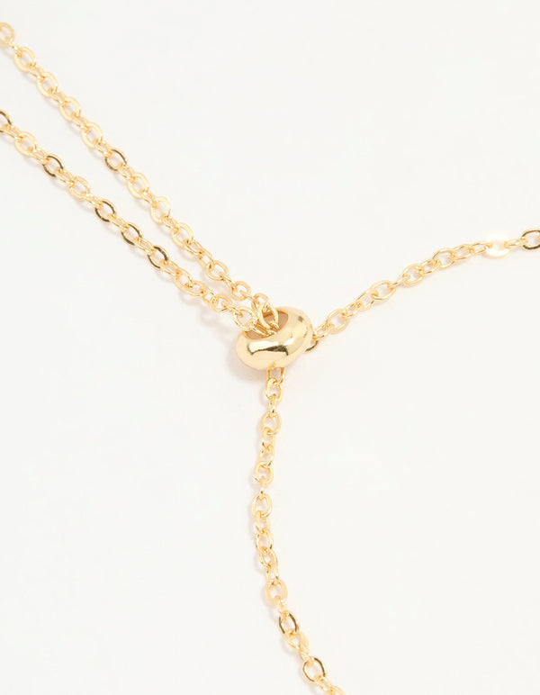 Gold Plated Cubic Zirconia Rondell Toggle Bracelet